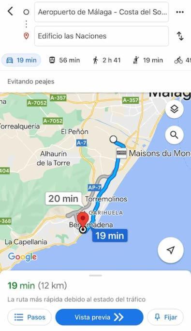 Estudio Con Vista Al Mar A 200 Mts De La Playa Беналмадена Екстериор снимка